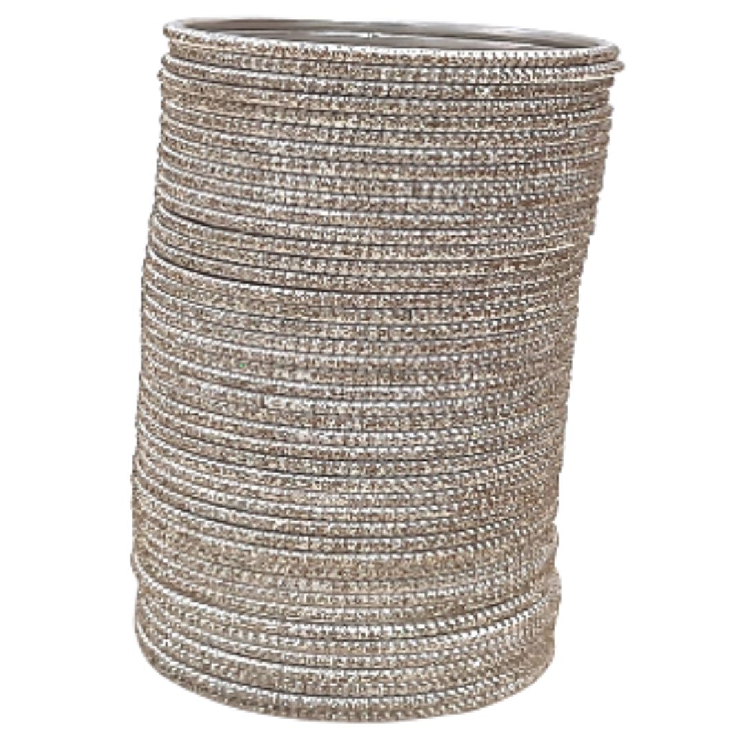 Beige Glitter Part Wear Bangles Set for women