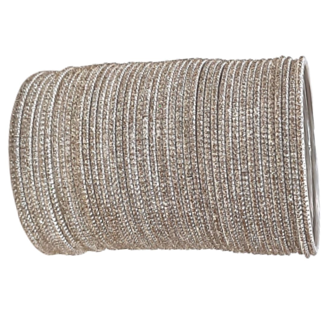 Beige Glitter Part Wear Bangles Set for women
