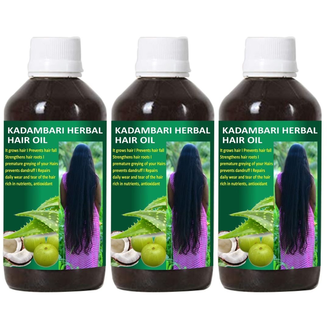 Adivasi Kadambari Herbal Hair Oil | Pure Adivasi Hair Growth Oil | Prevents Hair Fall and Dandruff control Oil | Hair Care (125ml Pack of 3)