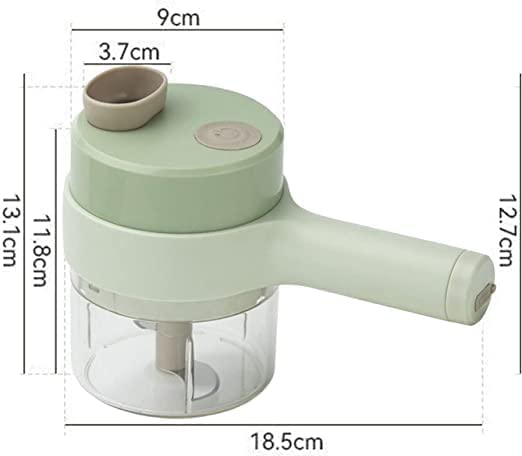 4 in1 Electric Handheld Cooking Vegetable Cutter Set, Electric Food Chopper, Multifunction Vegetable Fruit Slicer, Food Processor Vegetable Chopper for Garlic, Chili, Onion, Ginger