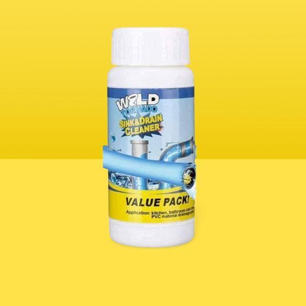 Powerful Drain and Sink Blockage Cleaner Powder in 110g Container, Effective Clog Remover and Cleaning Tool for Toilets and Kitchens