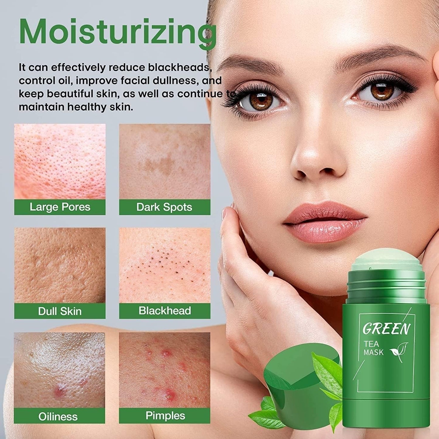 Green Tea Herbal Cleansing Mask Stick for Face