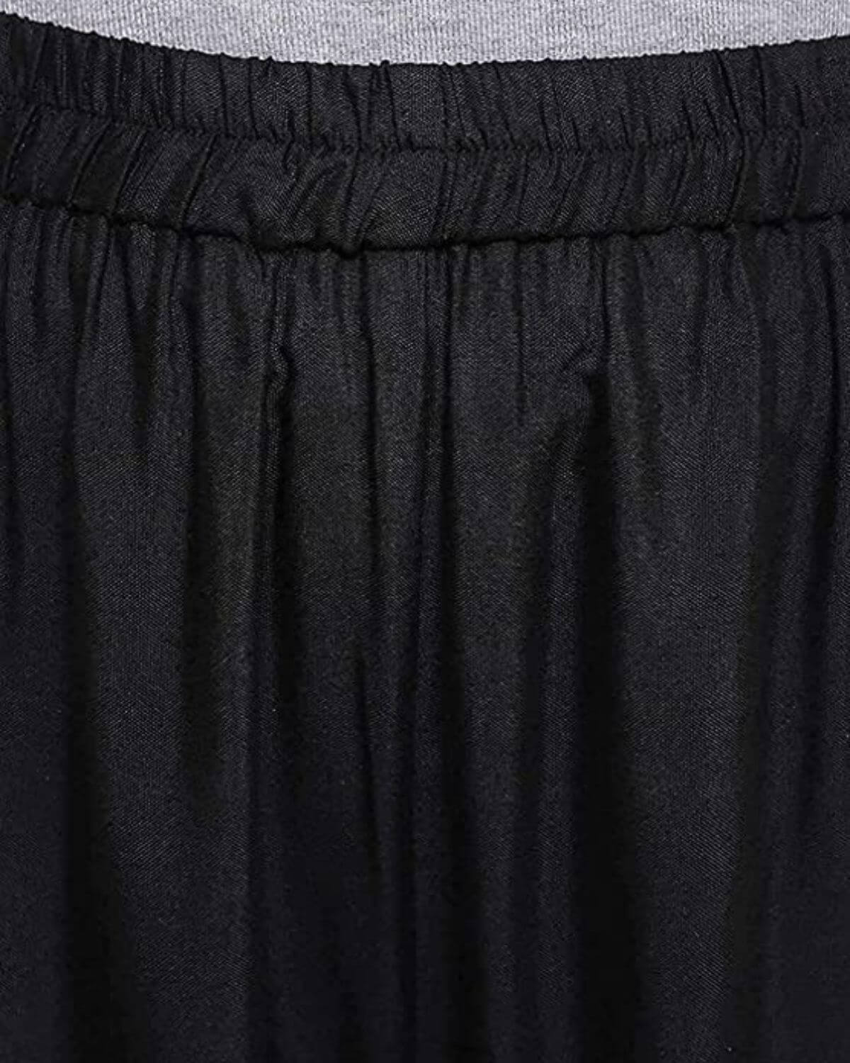 Black Rayon Cotton Regular Fit Palazzo Pants for Women