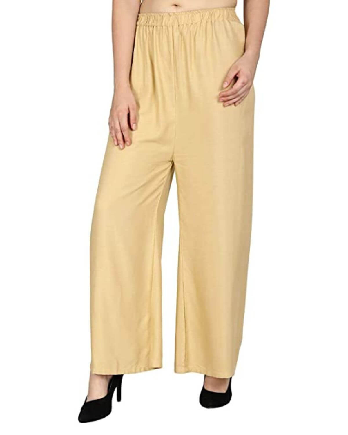 Chiku Rayon Cotton Regular Fit Palazzo Pants for Women