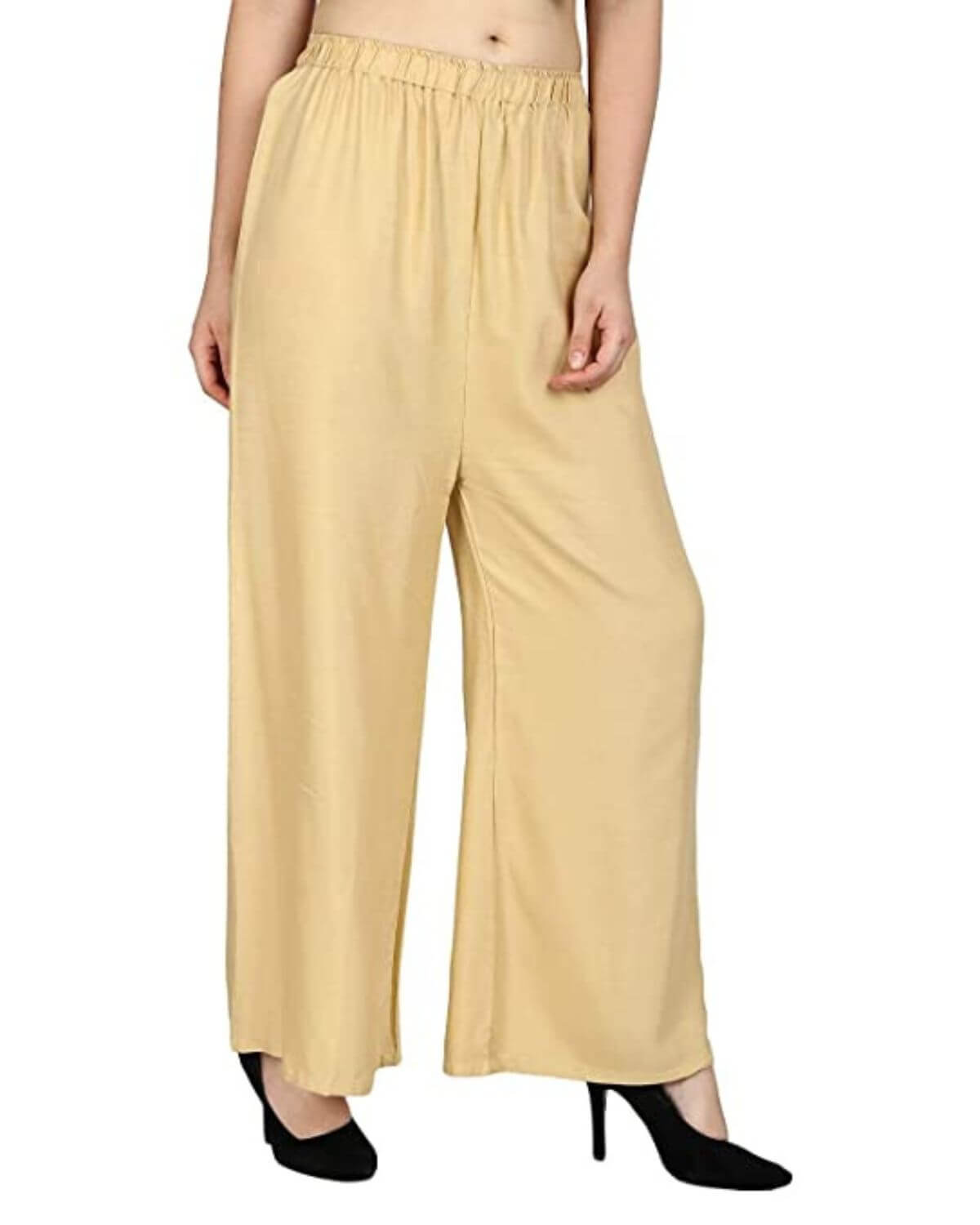 Chiku Rayon Cotton Regular Fit Palazzo Pants for Women