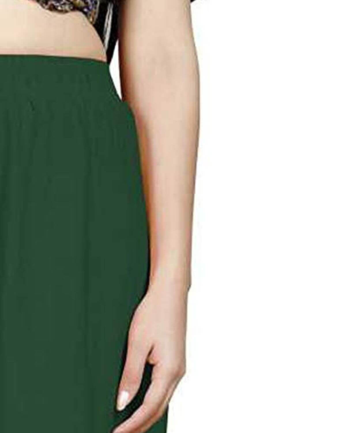 Green Rayon Cotton Regular Fit Palazzo Pants for Women