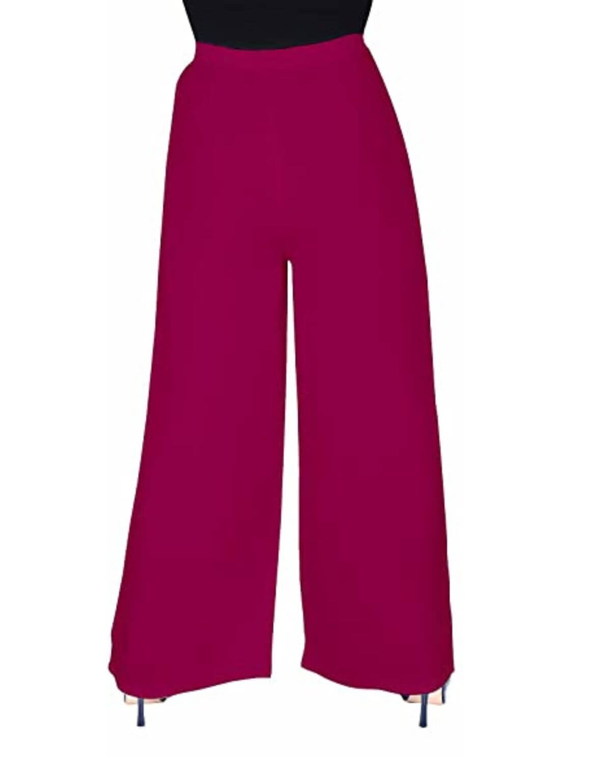 Megenta Rayon Cotton Regular Fit Palazzo Pants for Women