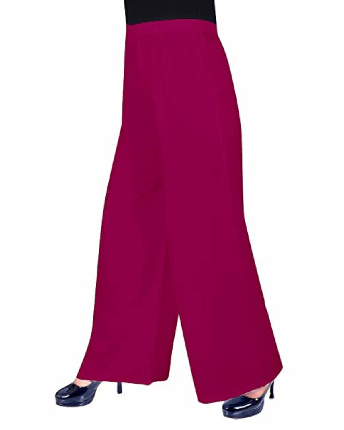 Megenta Rayon Cotton Regular Fit Palazzo Pants for Women