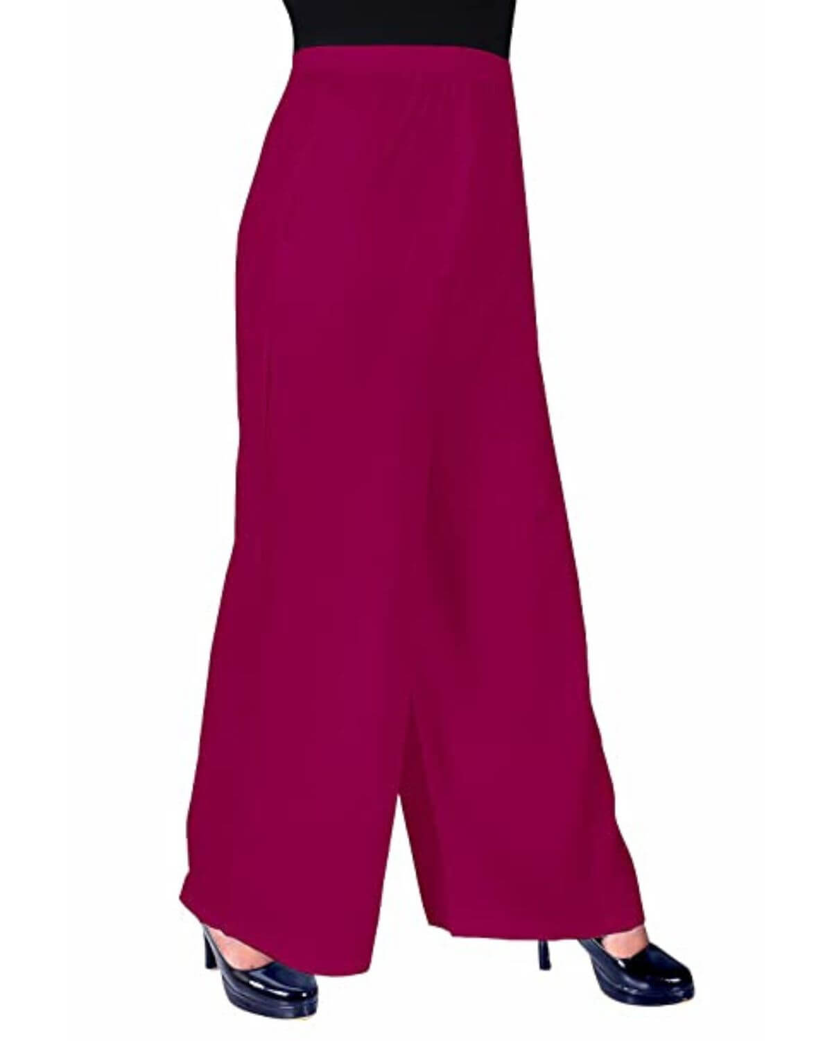 Megenta Rayon Cotton Regular Fit Palazzo Pants for Women