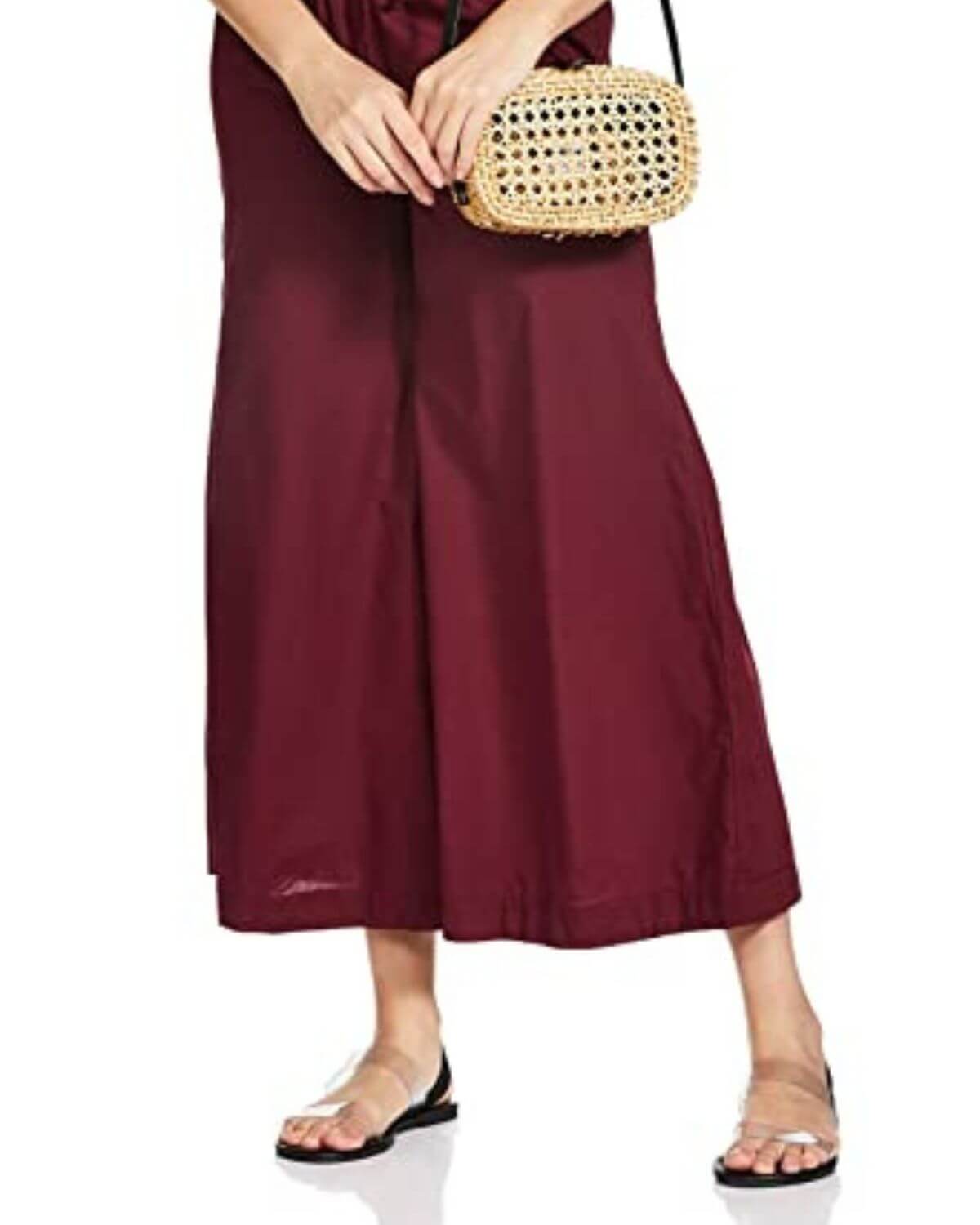 Meroon Rayon Cotton Regular Fit Palazzo Pants for Women