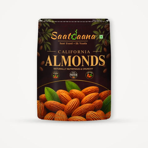 Saatdaana California Almonds pouch front side