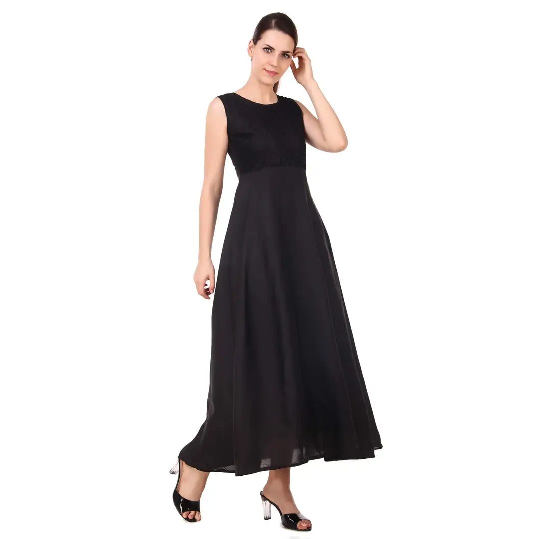 DYRECTDEALS Exclusive Designer Gown Maxi for Girls and Women (Crap)