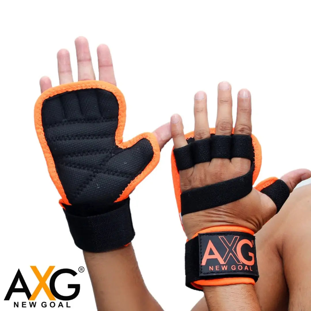 AXG NEW GOAL High Weight Lifting Support (1 Pair) Gym Fitness Gloves (Medium)
