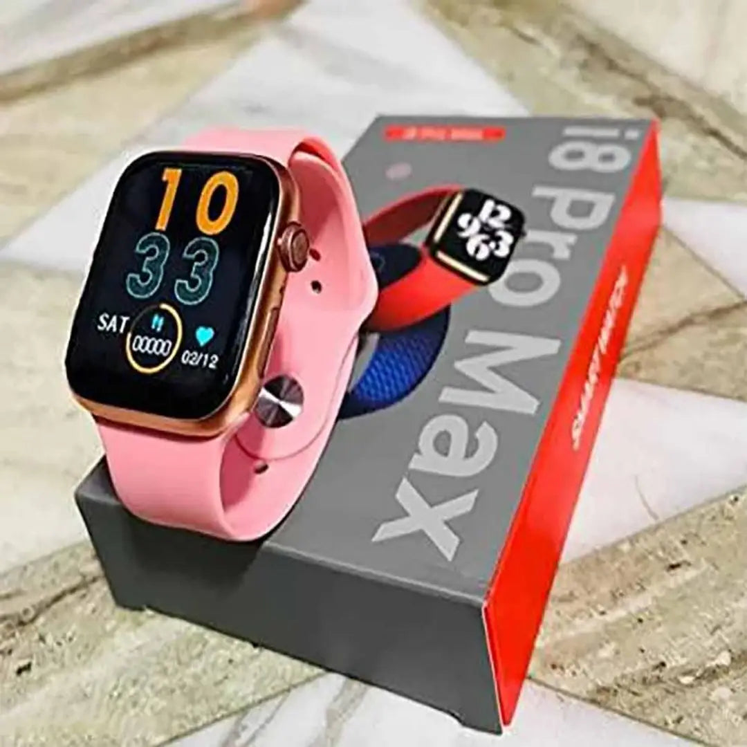 i8 Pro Max Touch Screen Bluetooth Calling Smartwatch with Activity Tracker Compatible with All 3G/4G/5G Android iOS Smartphones - Pink