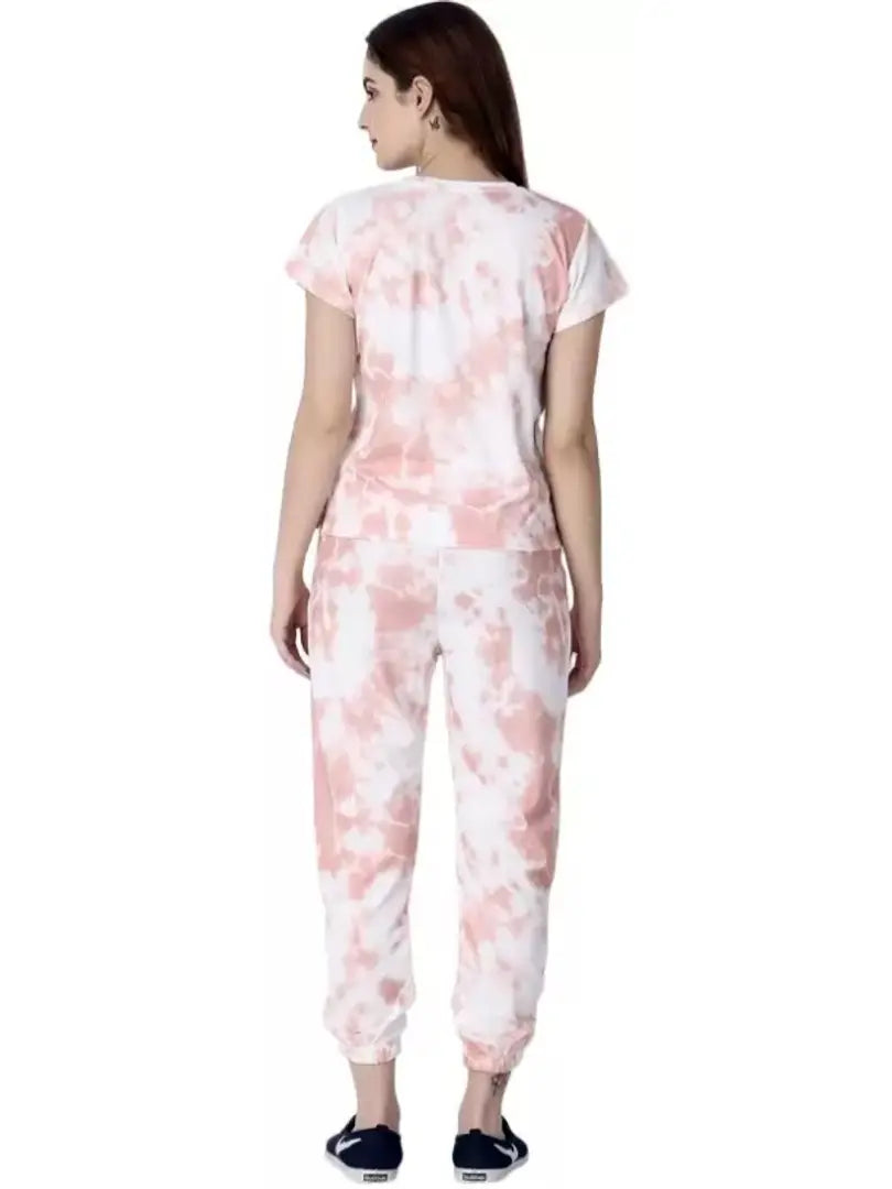 ie and Dye Jogger with T-Shirt | Trouser with T-shirt Full Pair for Women | Gym Outfit |Tights With Tshirt Pair | Track pant with Tshirt Pair