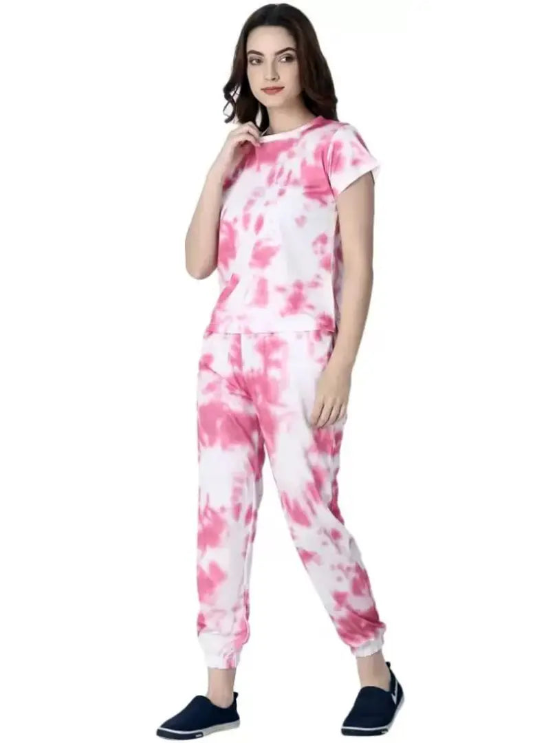 Tie and Dye Jogger with T-Shirt | Trouser with T-shirt Full Pair for Women | Gym Outfit |Tights With Tshirt Pair | Track pant with Tshirt Pair