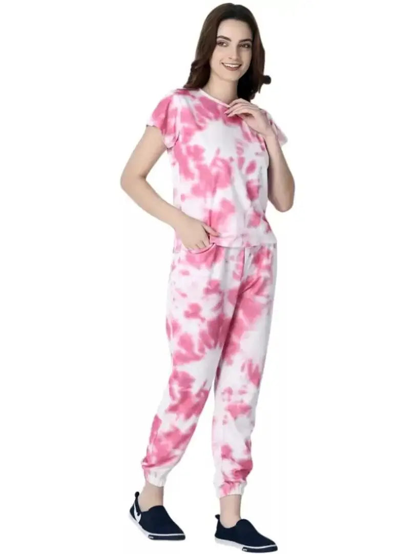 Tie and Dye Jogger with T-Shirt | Trouser with T-shirt Full Pair for Women | Gym Outfit |Tights With Tshirt Pair | Track pant with Tshirt Pair