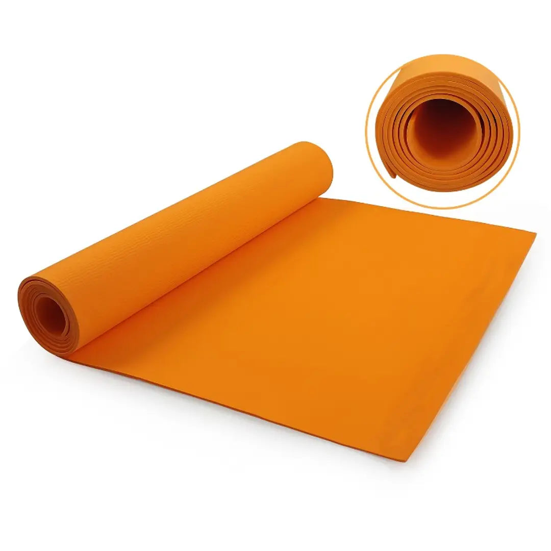DecorSecrets Anti-Skid Yoga Mat for Men Women, Exercise for Gym/Home Workout Fitness Green 6 mm Yoga Mat (Orange)