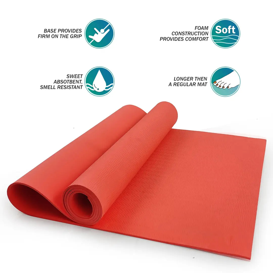 DecorSecrets Anti-Skid Yoga Mat for Men Women, Exercise for Gym/Home Workout Fitness Green 6 mm Yoga Mat (Peach)