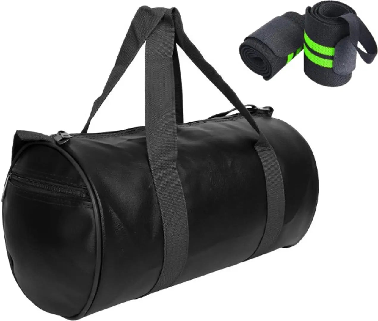 Combo Set of Gym Bag Duffel Bag with Shoulder Strap for Men Women with Blue Wrist Support Band for Daily Exercise