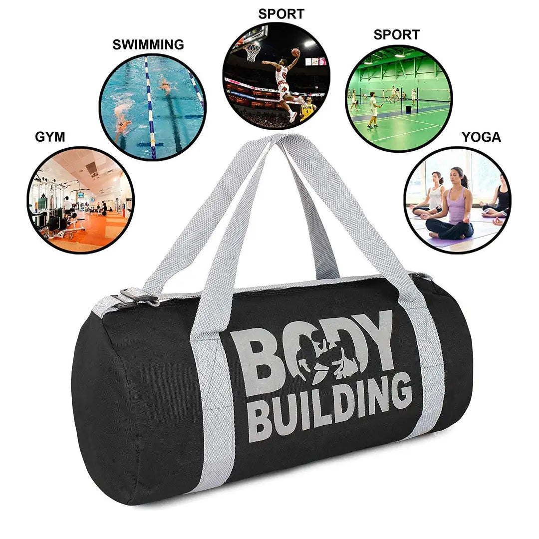 Combo Set of Gym Bag Duffel Bag with Shoulder Strap for Men Women with Blue Wrist Support Band for Daily Exercise