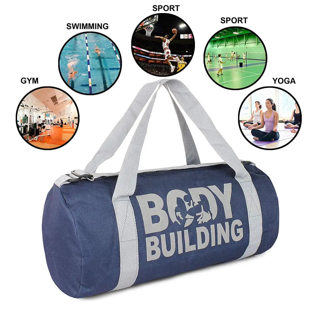 Combo Set of Gym Bag Duffel Bag with Shoulder Strap for Men Women with Blue Wrist Support Band for Daily Exercise