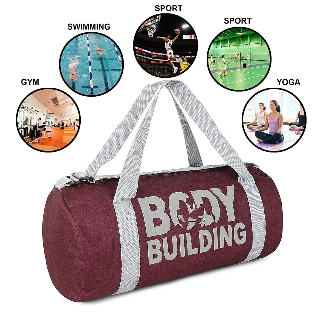 Combo Set of Gym Bag Duffel Bag with Shoulder Strap for Men Women with Blue Wrist Support Band for Daily Exercise