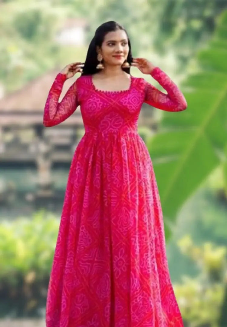Classic Georgette Printed Gowns for Women