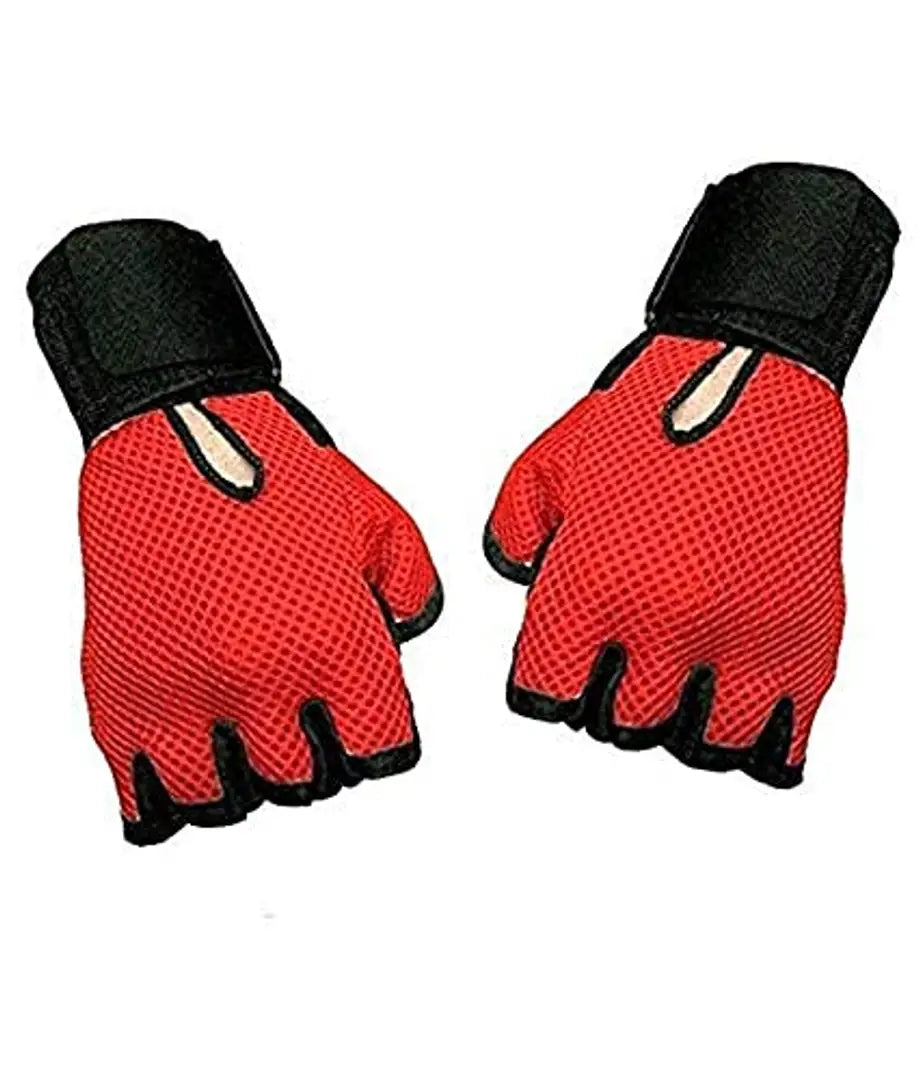 Leather Gym Gloves with Wrist Support Band for Weight Lifting and Exercise for Men