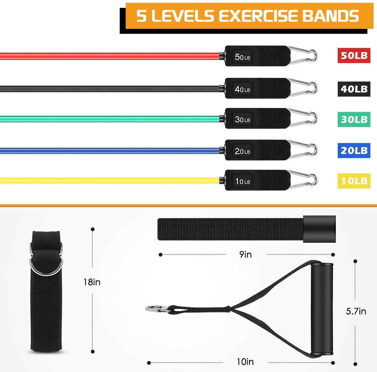 Toning Tube Band with Abs Wheel for Workout