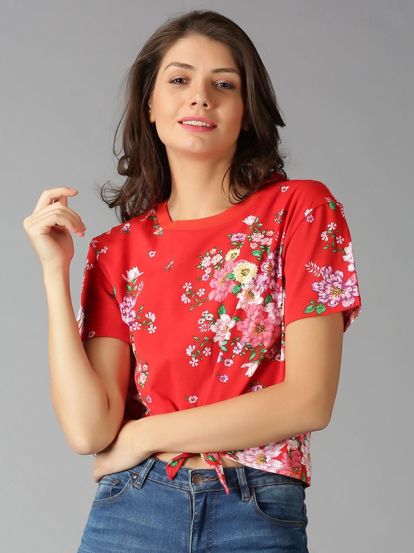 UrGear Women's Plus Size Cotton Floral Print Top