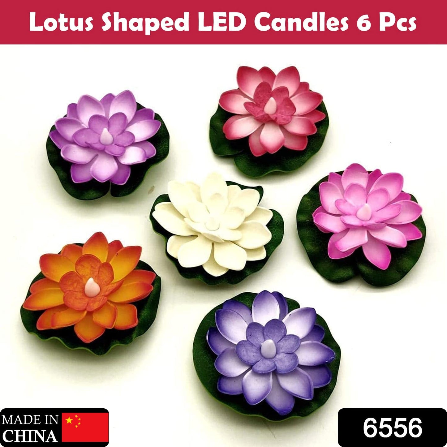 Water Floating Smokeless Candles & Lotus Flowers Sensor Led TeaLight for Outdoor and Indoor Decoration - Pack of 6 Candle (Pack of 6)