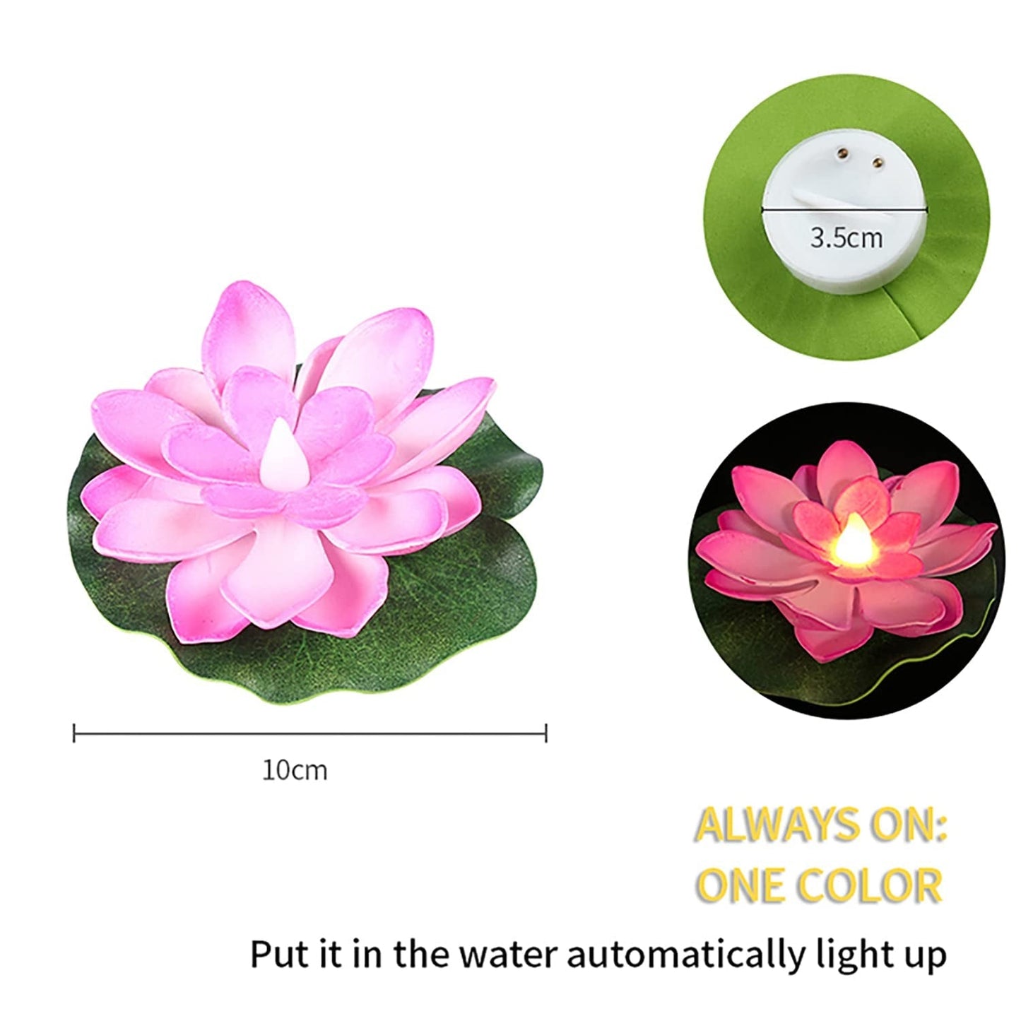 Water Floating Smokeless Candles & Lotus Flowers Sensor Led TeaLight for Outdoor and Indoor Decoration - Pack of 6 Candle (Pack of 6)