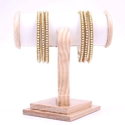 Brass Based Bangles with Bead and Ball Chain Boader