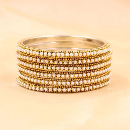 Brass Based Bangles with Bead and Ball Chain Boader