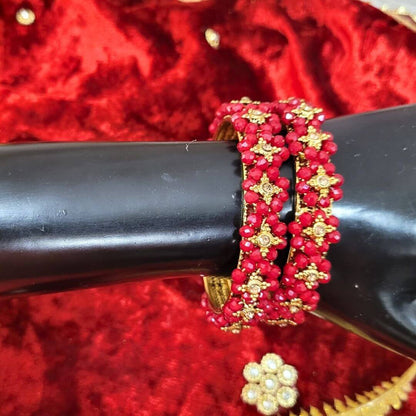 Traditional Wear Flower Design Kada Set (Pack of 2)