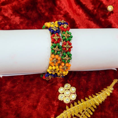 Traditional Wear Flower Design Bangles Kada for womens and girls