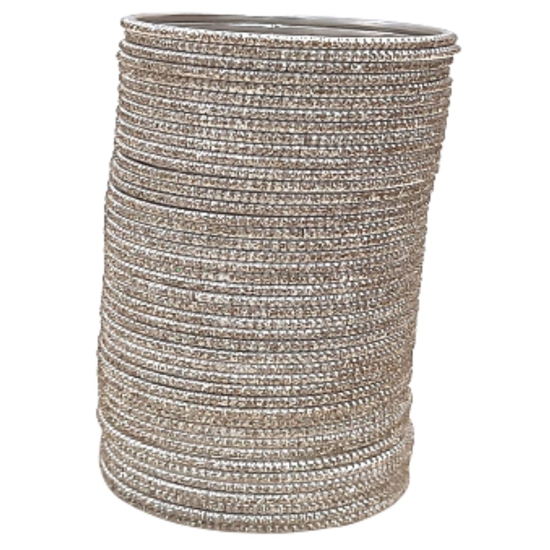 Beige Glitter Part Wear Bangles Set for women  