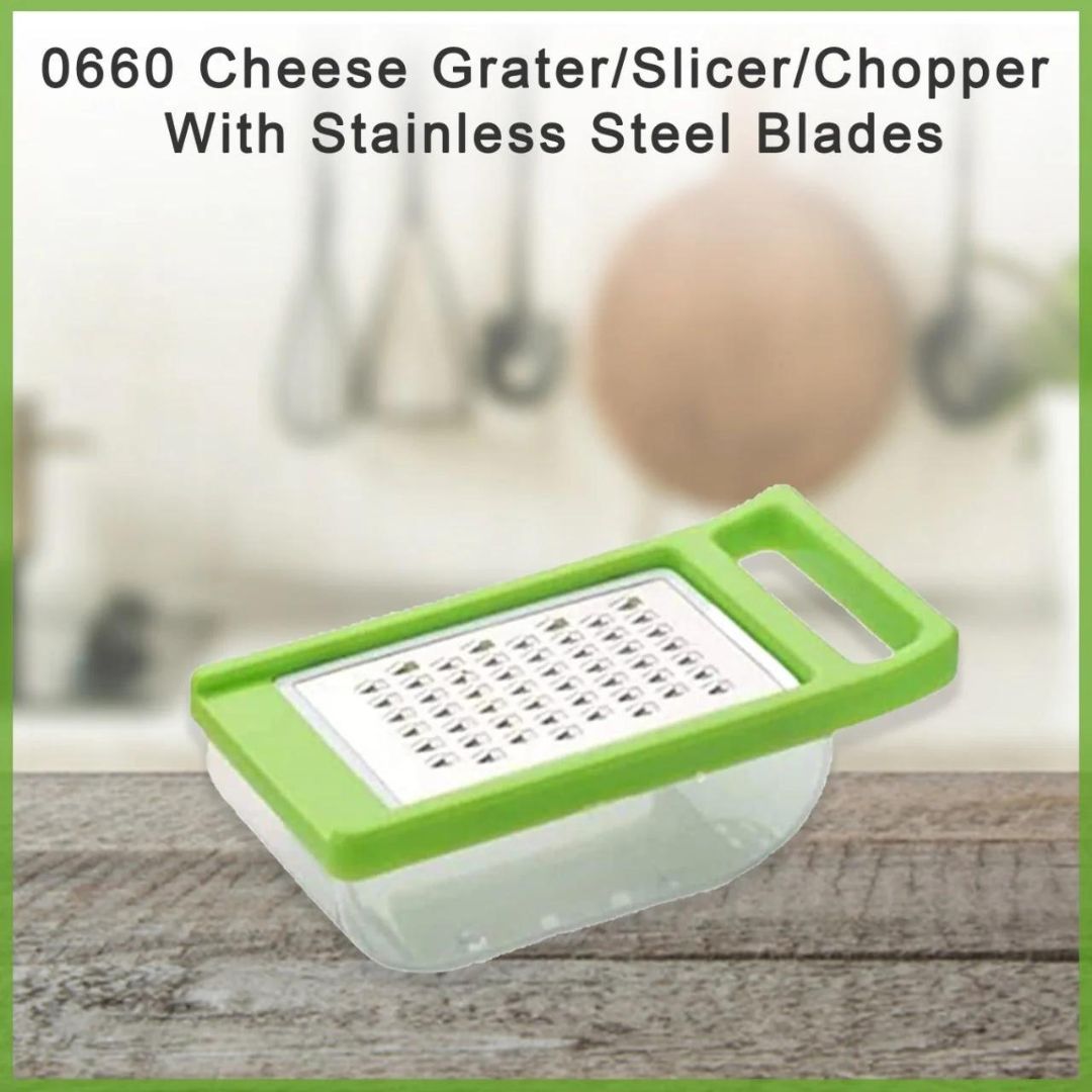 Mini Cheese and Garlic Grater Slicer, Chopper with Stainless Steel Blades -with Storage Container