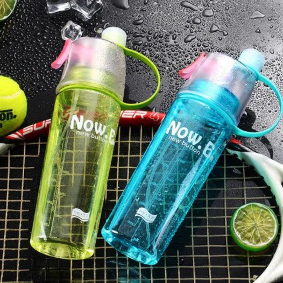 New B Portable Mist Spray Sports Water Bottle for Outdoor Sports, Running and Gym, Cycling, Camping & Hiking | Stay Refreshed and Hydrate, 600ml