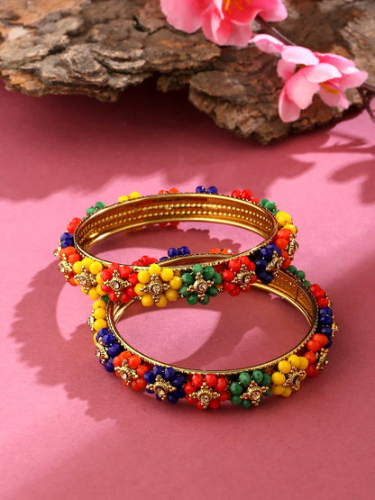 Traditional Wear Flower Design Bangles Kada for womens and girls