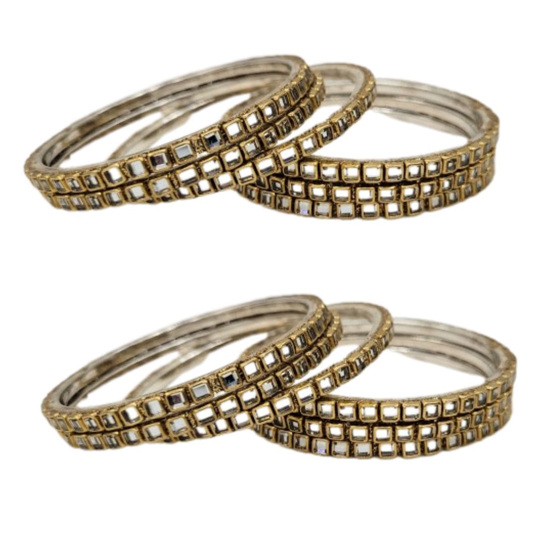 Brass Based Alloy Kundan Stone Metal Bangles