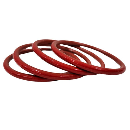 Plain Red Metal Kada Bangles for Women and Girls ( Set of 2)