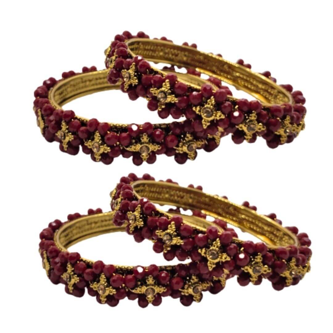 Traditional Wear Flower Design Kada Set (Pack of 2)