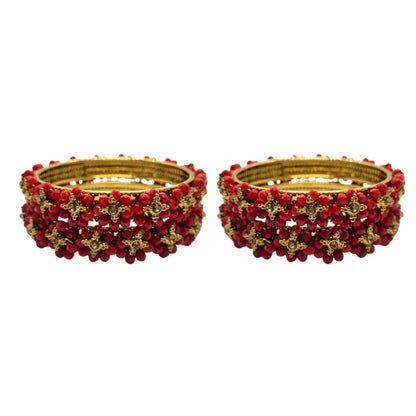 Traditional Wear Flower Design Kada Set (Pack of 2)