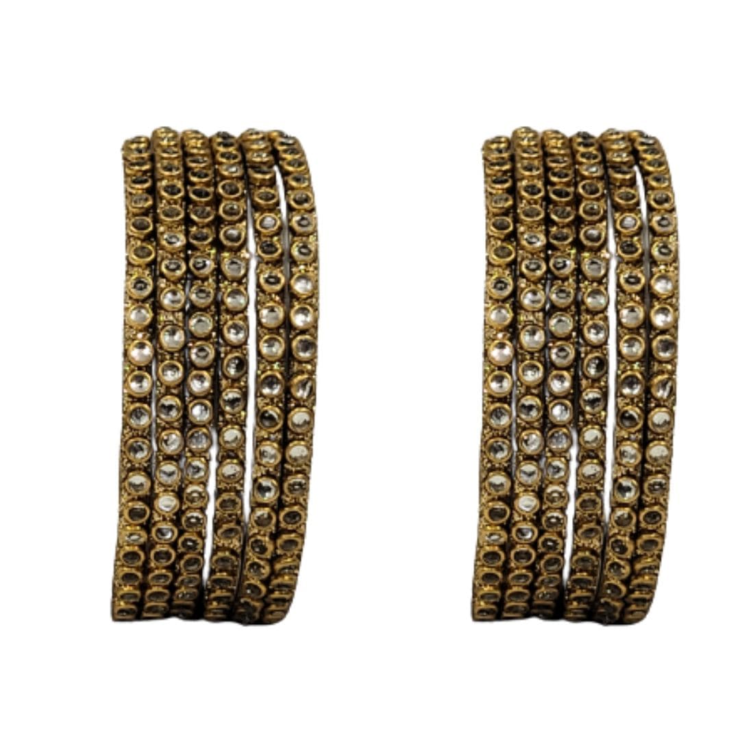 Metal Stone Bangles Set