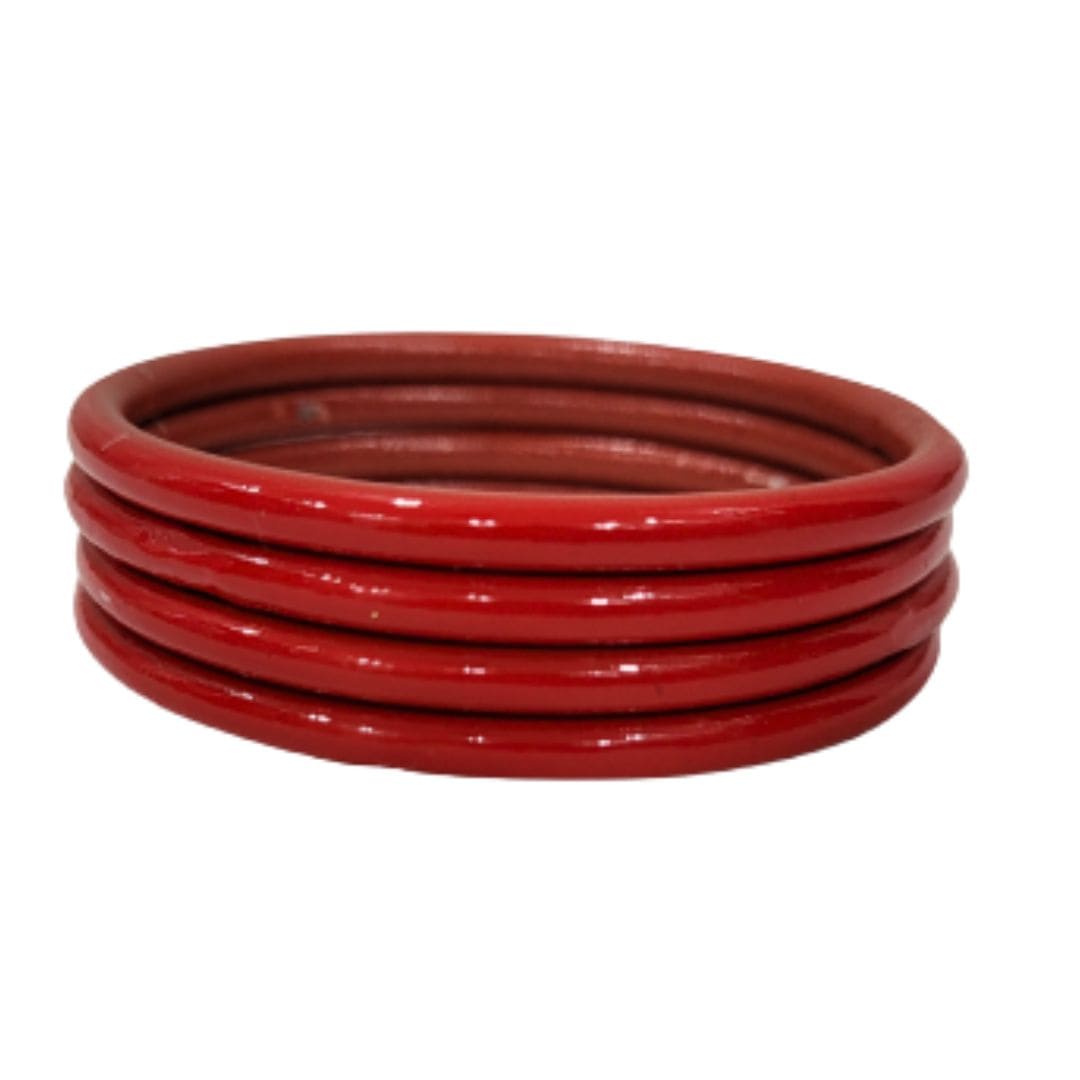 Plain Red Metal Kada Bangles for Women and Girls