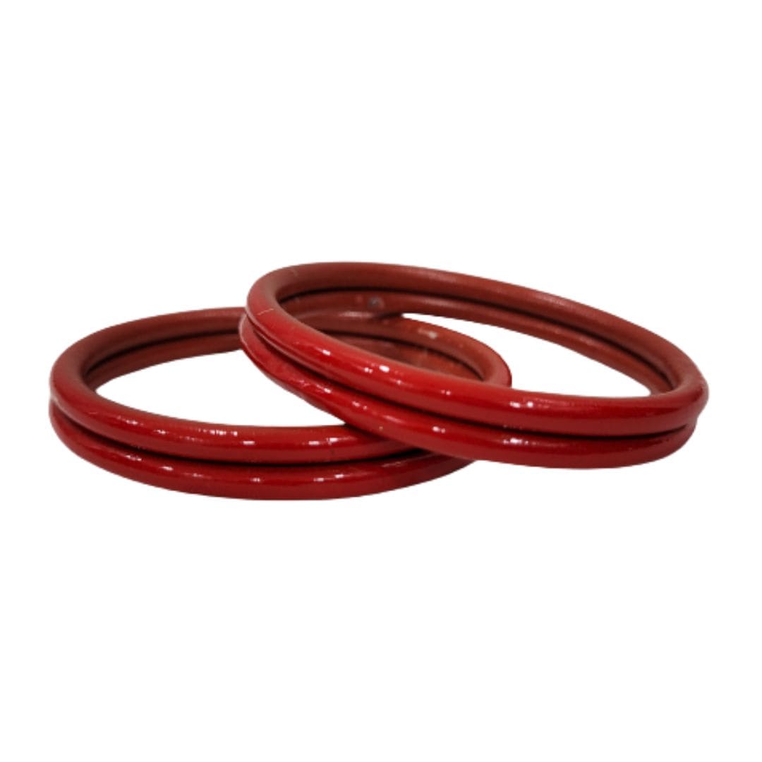 Plain Red Metal Kada Bangles for Women and Girls ( Set of 2)