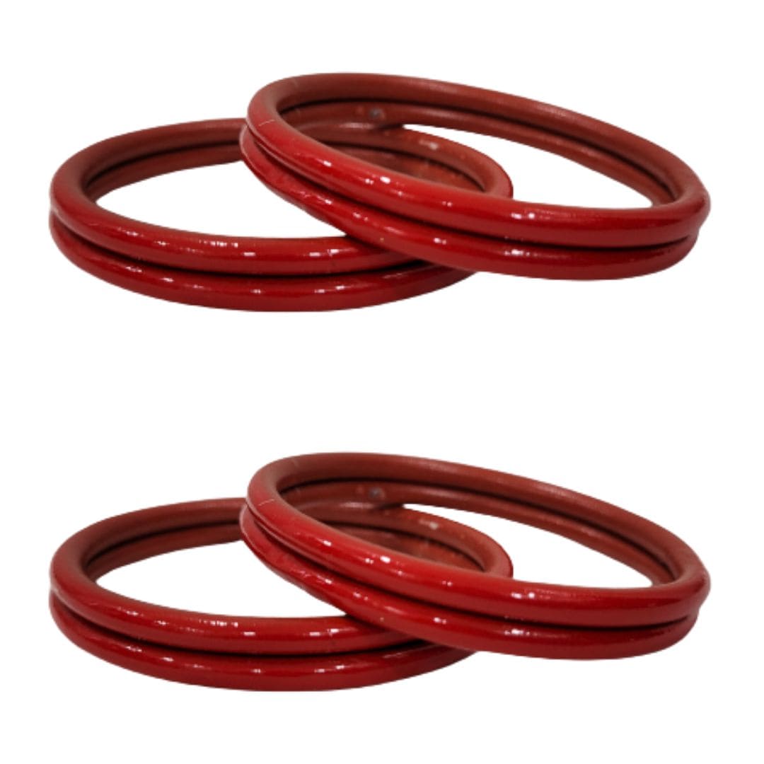 Plain Red Metal Kada Bangles for Women and Girls ( Set of 2)