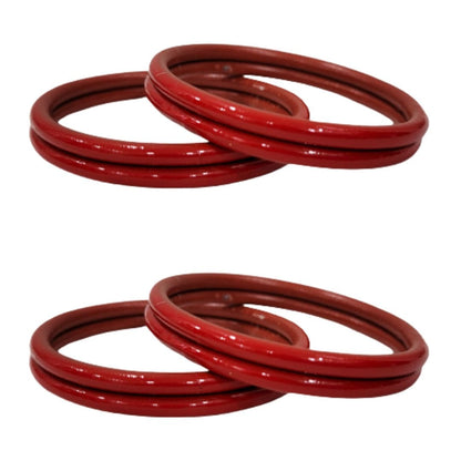 Plain Red Metal Kada Bangles for Women and Girls ( Set of 2)